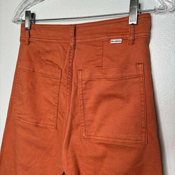 Billabong Free Fall High Rise Wide Leg Pant, Sz 27, Orange - Picture 7 of 11